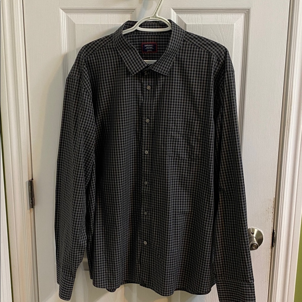 UNTUCKit Alberdi Grey Button Down Shirt Men’s XXXL Regular Fit Wrinkle Free